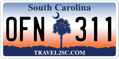 SC license plate OFN311