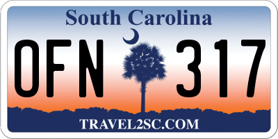 SC license plate OFN317