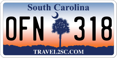 SC license plate OFN318