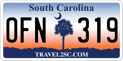 SC license plate OFN319