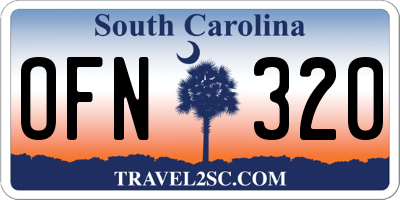 SC license plate OFN320
