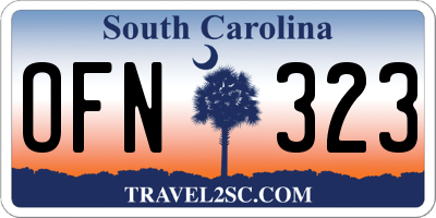 SC license plate OFN323