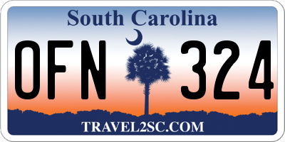 SC license plate OFN324