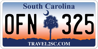SC license plate OFN325