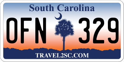 SC license plate OFN329