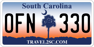 SC license plate OFN330
