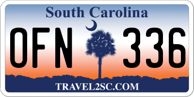 SC license plate OFN336