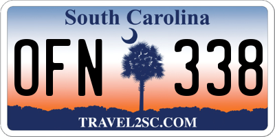 SC license plate OFN338