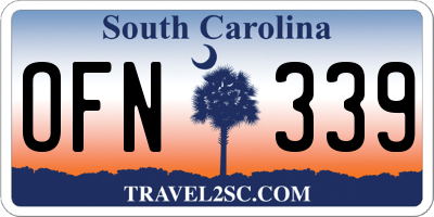 SC license plate OFN339