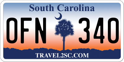 SC license plate OFN340