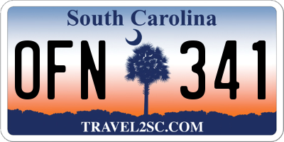 SC license plate OFN341