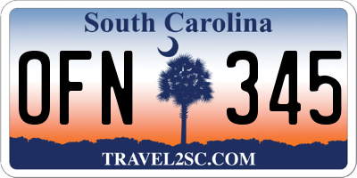 SC license plate OFN345