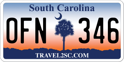 SC license plate OFN346