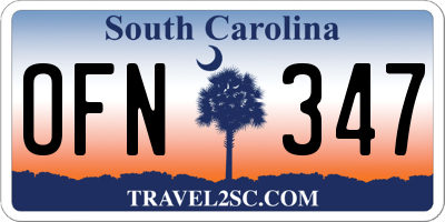 SC license plate OFN347