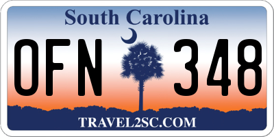 SC license plate OFN348