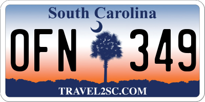 SC license plate OFN349