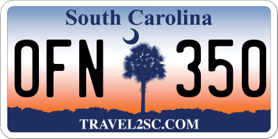 SC license plate OFN350