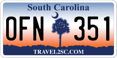 SC license plate OFN351