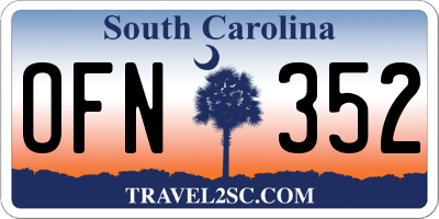 SC license plate OFN352