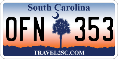 SC license plate OFN353