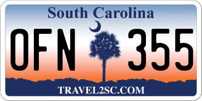 SC license plate OFN355