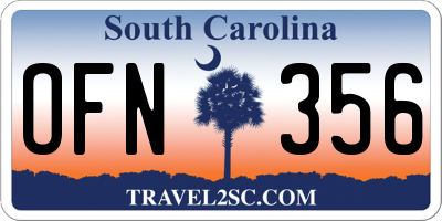 SC license plate OFN356