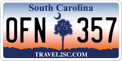 SC license plate OFN357