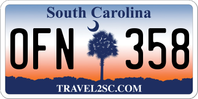 SC license plate OFN358