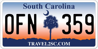 SC license plate OFN359