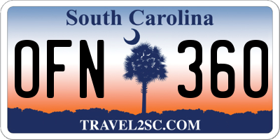 SC license plate OFN360