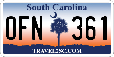 SC license plate OFN361
