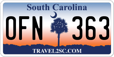 SC license plate OFN363