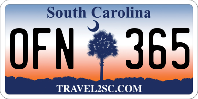 SC license plate OFN365