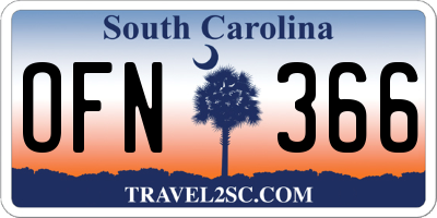 SC license plate OFN366