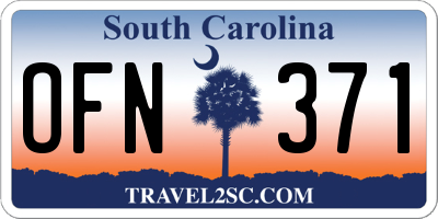 SC license plate OFN371