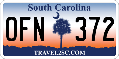 SC license plate OFN372