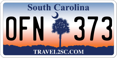 SC license plate OFN373