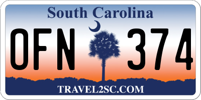 SC license plate OFN374
