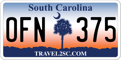 SC license plate OFN375