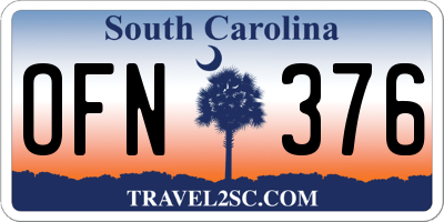 SC license plate OFN376
