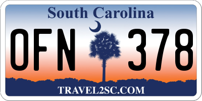SC license plate OFN378
