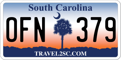 SC license plate OFN379