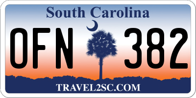 SC license plate OFN382