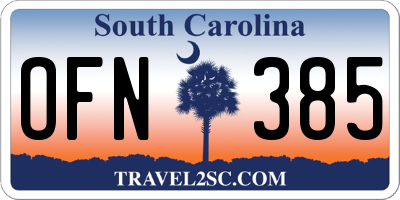 SC license plate OFN385