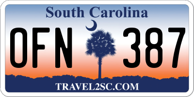 SC license plate OFN387