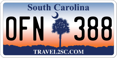 SC license plate OFN388