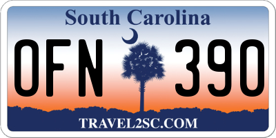 SC license plate OFN390