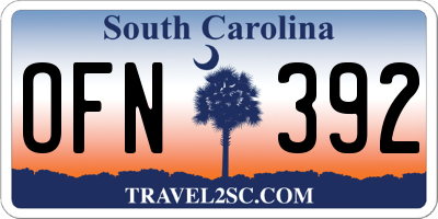 SC license plate OFN392