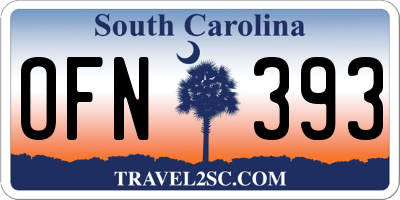 SC license plate OFN393