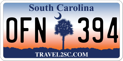 SC license plate OFN394